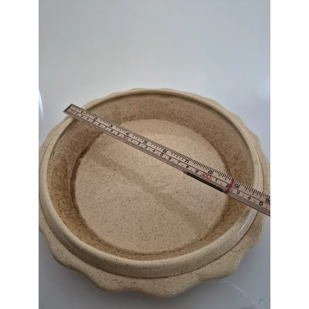 Vintage Ceramic Covered Apple Pie Plate Dish Keeper with Lid